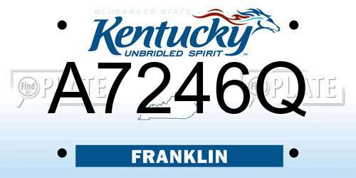 A7246Q Kentucky License Plate