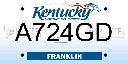 A724GD Kentucky License Plate