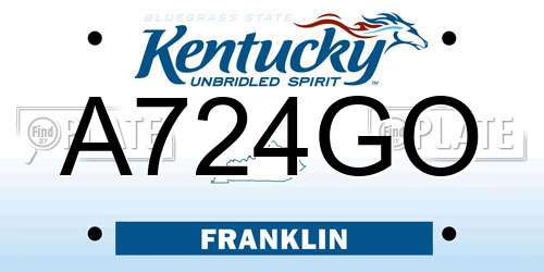 A724GO Kentucky License Plate