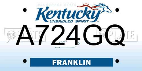 A724GQ Kentucky License Plate