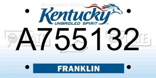A755132 Kentucky License Plate