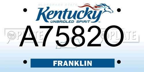 A7582O Kentucky License Plate