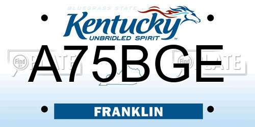 A75BGE Kentucky License Plate
