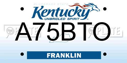 A75BTO Kentucky License Plate
