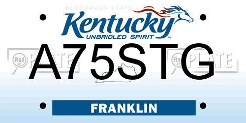 A75STG Kentucky License Plate