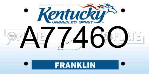 A7746O Kentucky License Plate