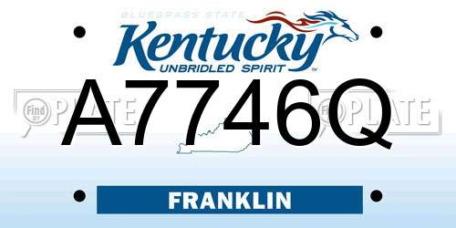 A7746Q Kentucky License Plate