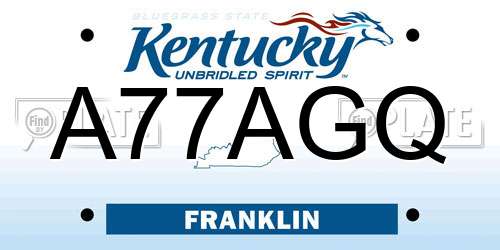 A77AGQ Kentucky License Plate