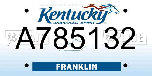 A785132 Kentucky License Plate