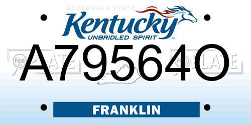 A79564O Kentucky License Plate