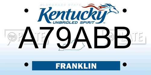 A79ABB Kentucky License Plate