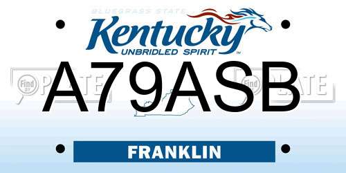 A79ASB Kentucky License Plate