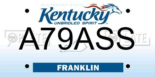 A79ASS Kentucky License Plate