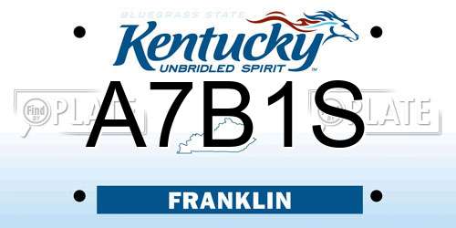 A7B1S Kentucky License Plate