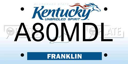 A80MDL Kentucky License Plate