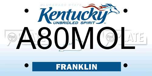 A80MOL Kentucky License Plate