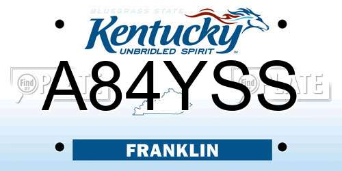 A84YSS Kentucky License Plate
