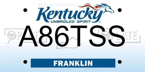 A86TSS Kentucky License Plate