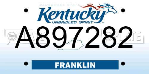 A897282 Kentucky License Plate