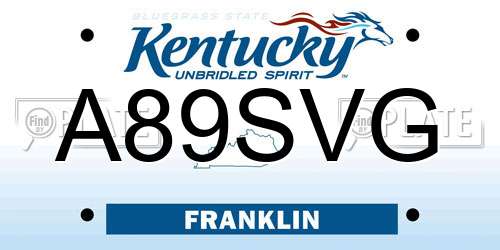 A89SVG Kentucky License Plate