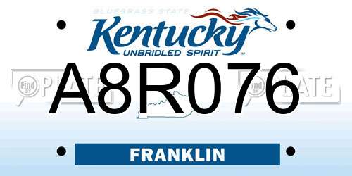 A8R076 Kentucky License Plate