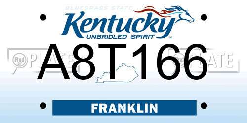 A8T166 Kentucky License Plate