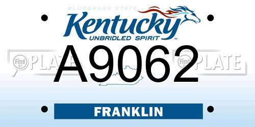 A9062 Kentucky License Plate