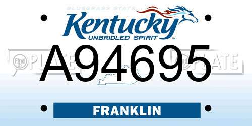 A94695 Kentucky License Plate