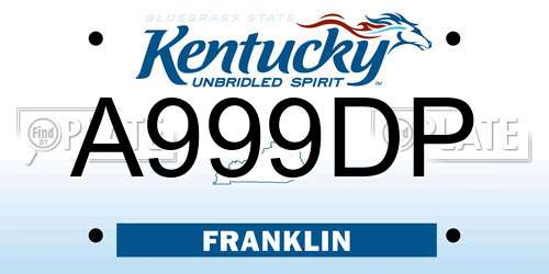 A999DP Kentucky License Plate