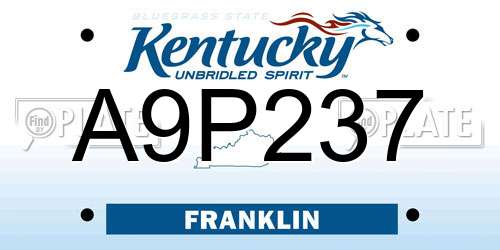 A9P237 Kentucky License Plate