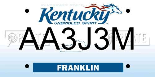 AA3J3M Kentucky License Plate