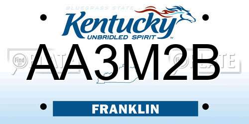 AA3M2B Kentucky License Plate