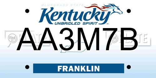 AA3M7B Kentucky License Plate