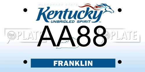 AA88 Kentucky License Plate
