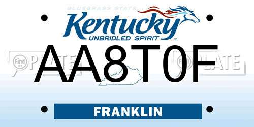 AA8T0F Kentucky License Plate
