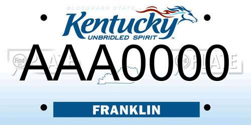AAA0000 Kentucky License Plate