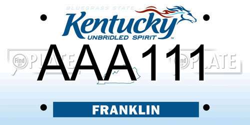 AAA111 Kentucky License Plate