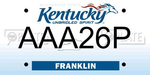 AAA26P Kentucky License Plate