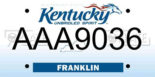 AAA9036 Kentucky License Plate