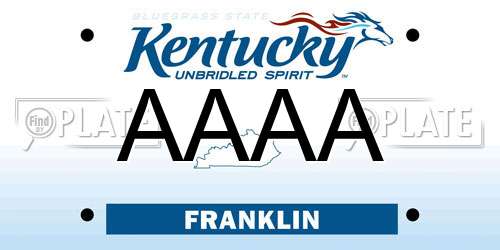 AAAA Kentucky License Plate