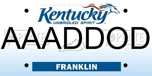 AAADDOD Kentucky License Plate