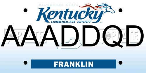 AAADDQD Kentucky License Plate