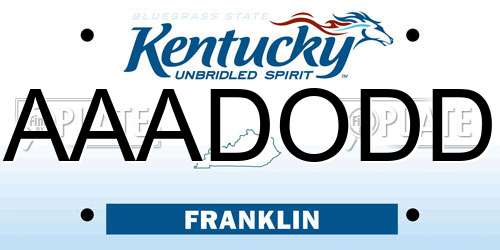 AAADODD Kentucky License Plate