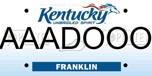 AAADOOO Kentucky License Plate