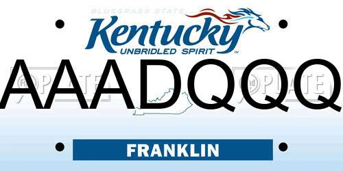 AAADQQQ Kentucky License Plate