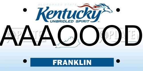 AAAOOOD Kentucky License Plate