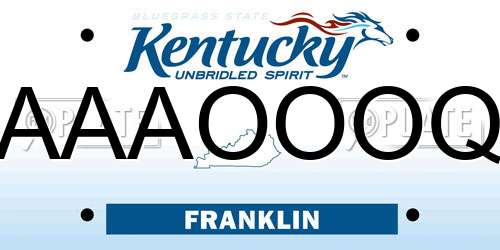 AAAOOOQ Kentucky License Plate