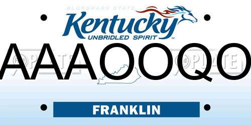 AAAOOQO Kentucky License Plate
