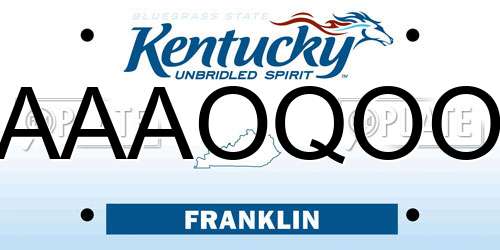 AAAOQOO Kentucky License Plate