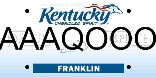 AAAQOOO Kentucky License Plate